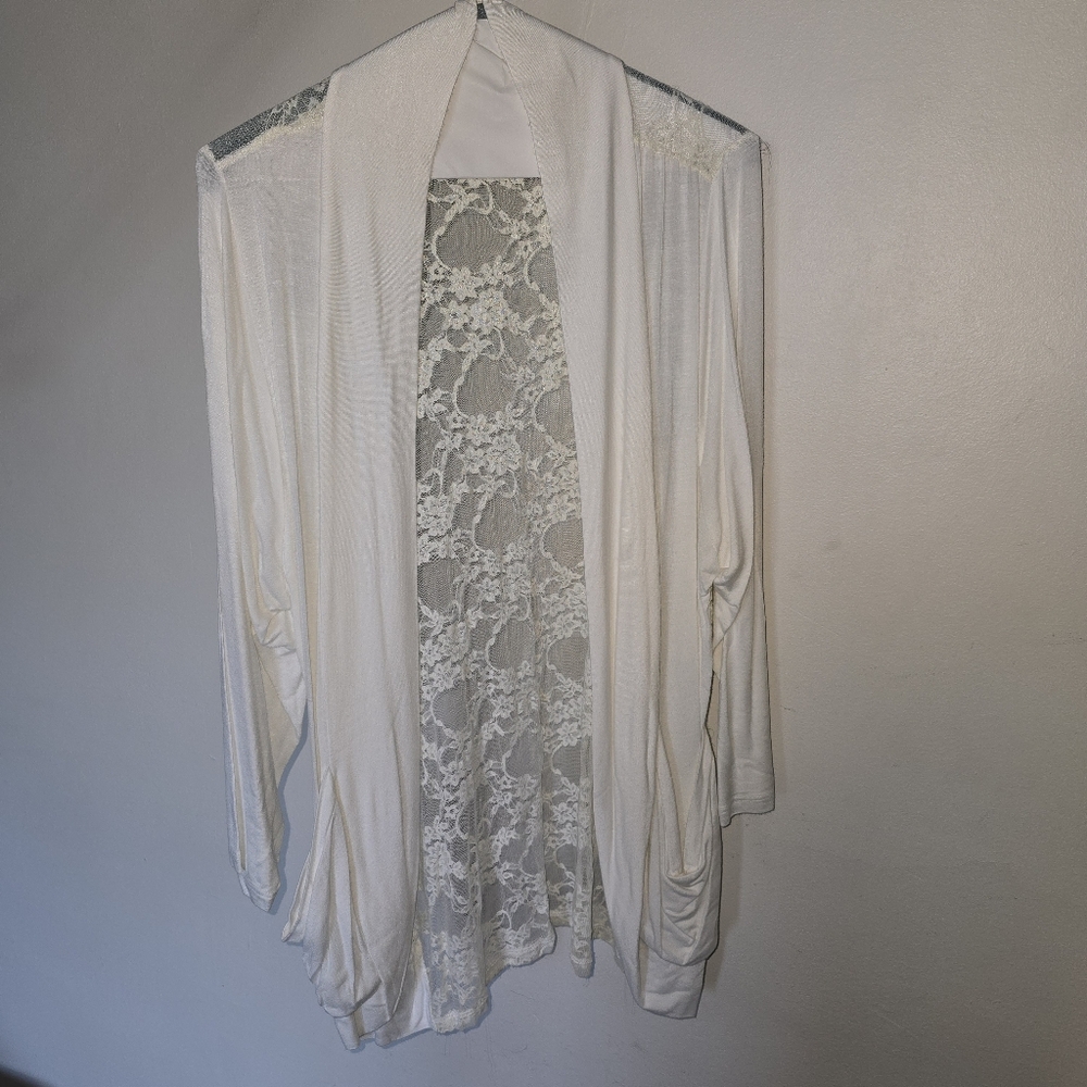 Zenana Signature White Lace Cardigan - Plus Size - 3x